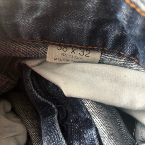 Vintage Sean John Blue Distressed RELAXED HAMILTON jeans Sz 38x32 UNIQUE STYLE - Picture 5 of 11